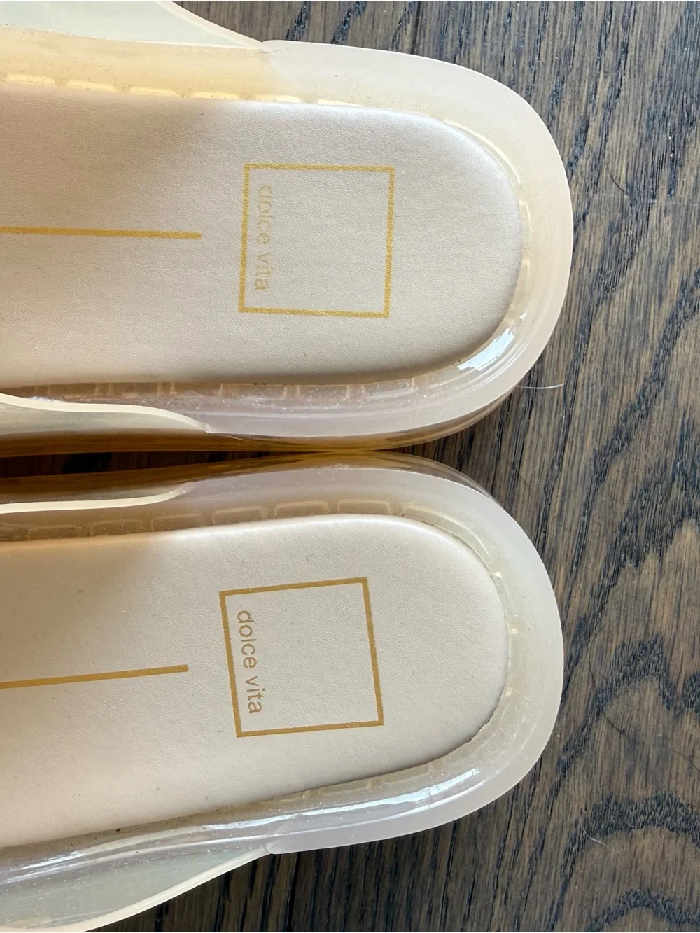 Dolce Vita Beige Clear Double-Buckle Jelly Slides - New Never Worn - Size 7